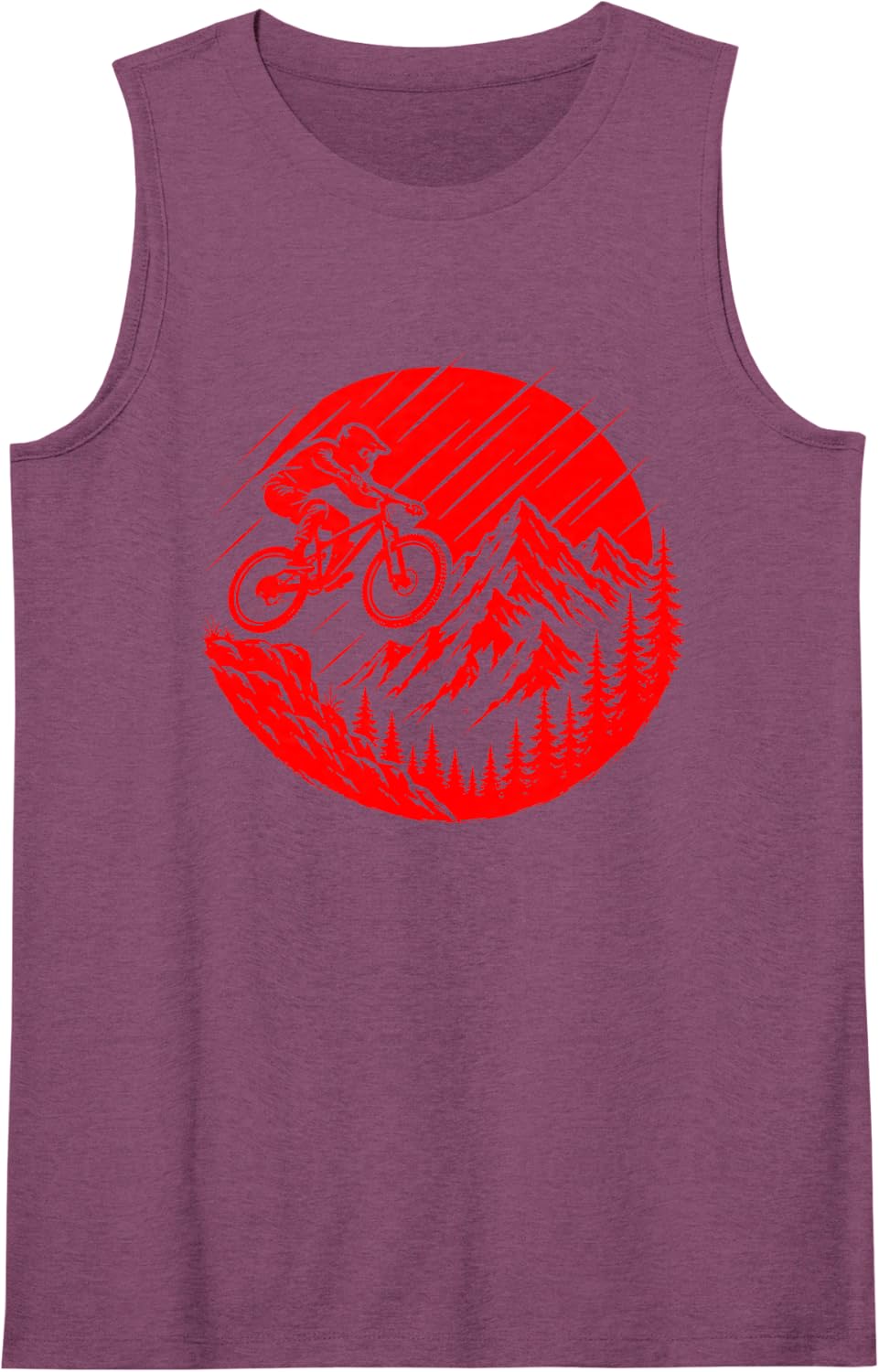Mountain Bike Downhill Rider Trail Sleeveless Tank Top - Purple