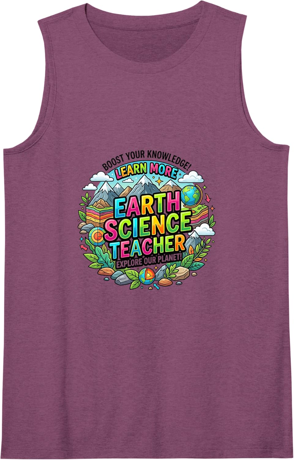 Earth Science Teacher Nature Exploration Education Design Tank Top - Purple