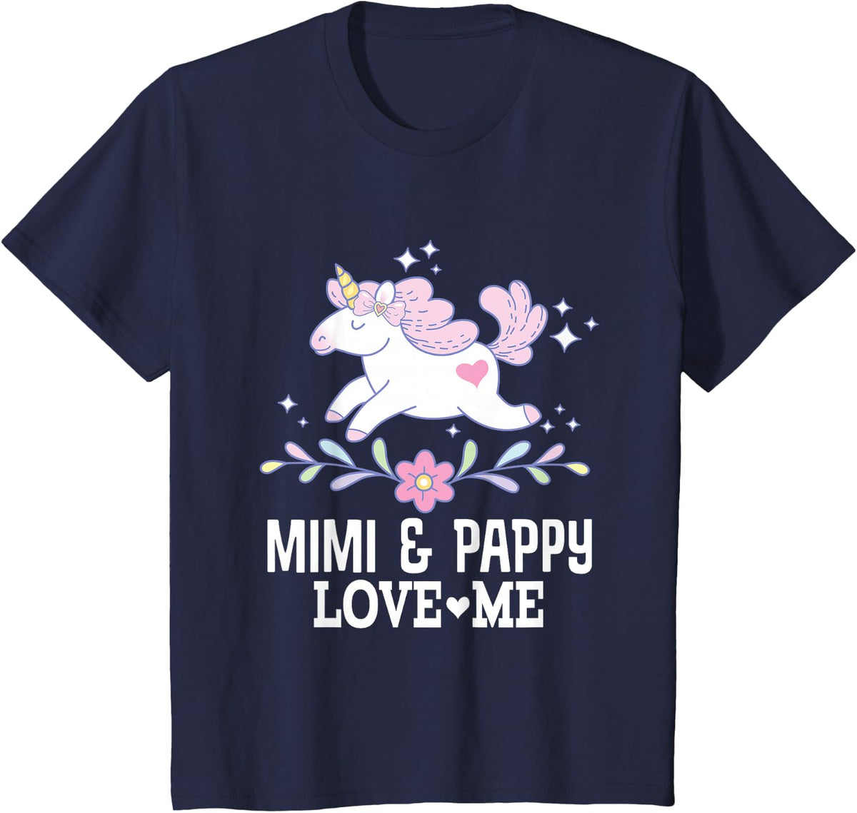 Mimi And Pappy Granddaughter Unicorn T-Shirt - Navy Blue