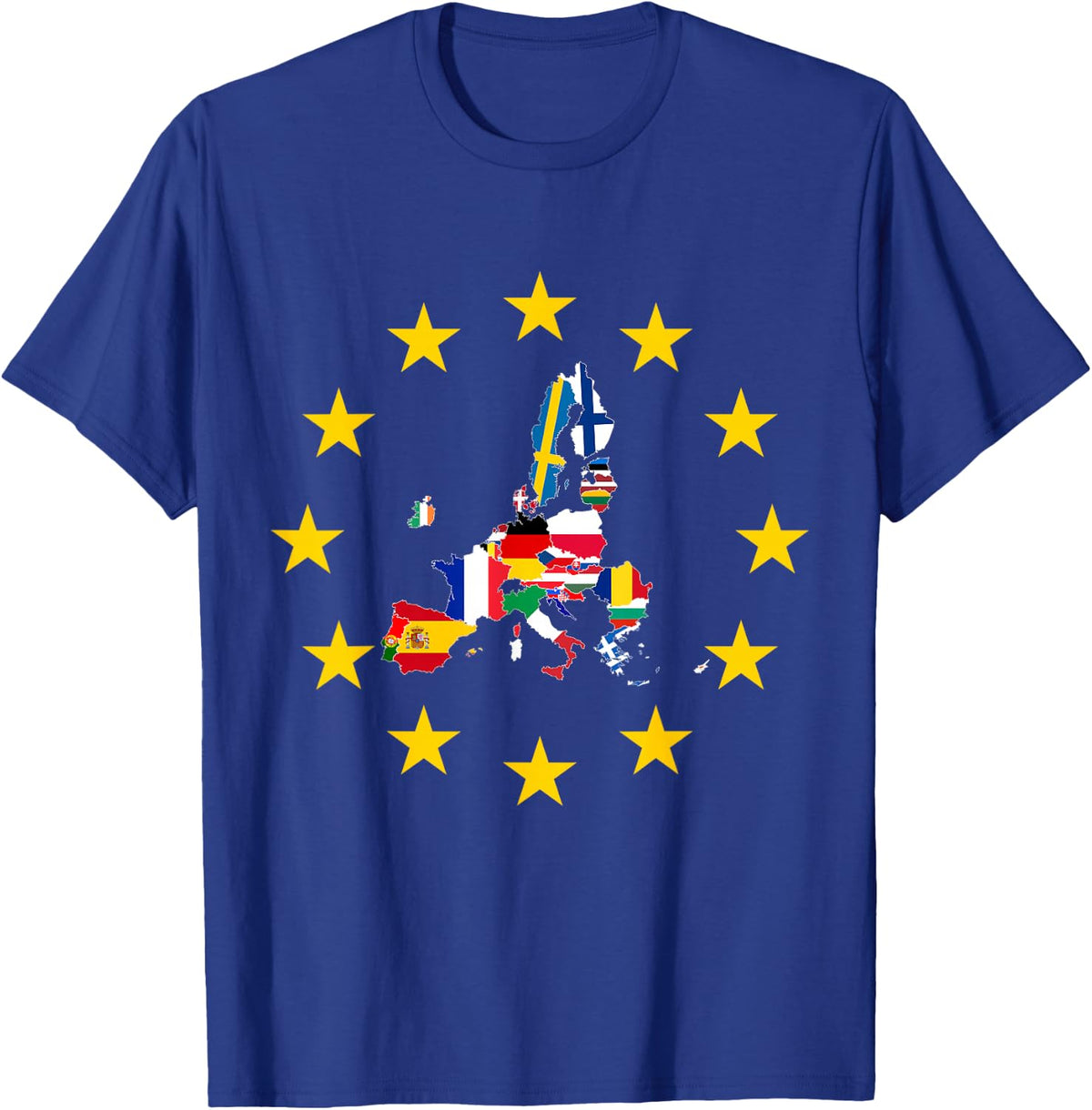 Europe Flag, Europe Countries, European Flag, European Union T-Shirt - Royal Blue