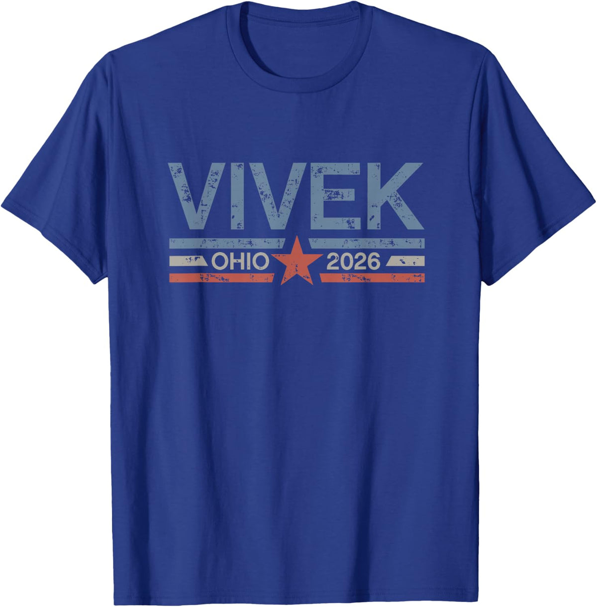 Vivek Ramaswamy Retro Grunge Vivek Governor 2026 T-Shirt - Royal Blue