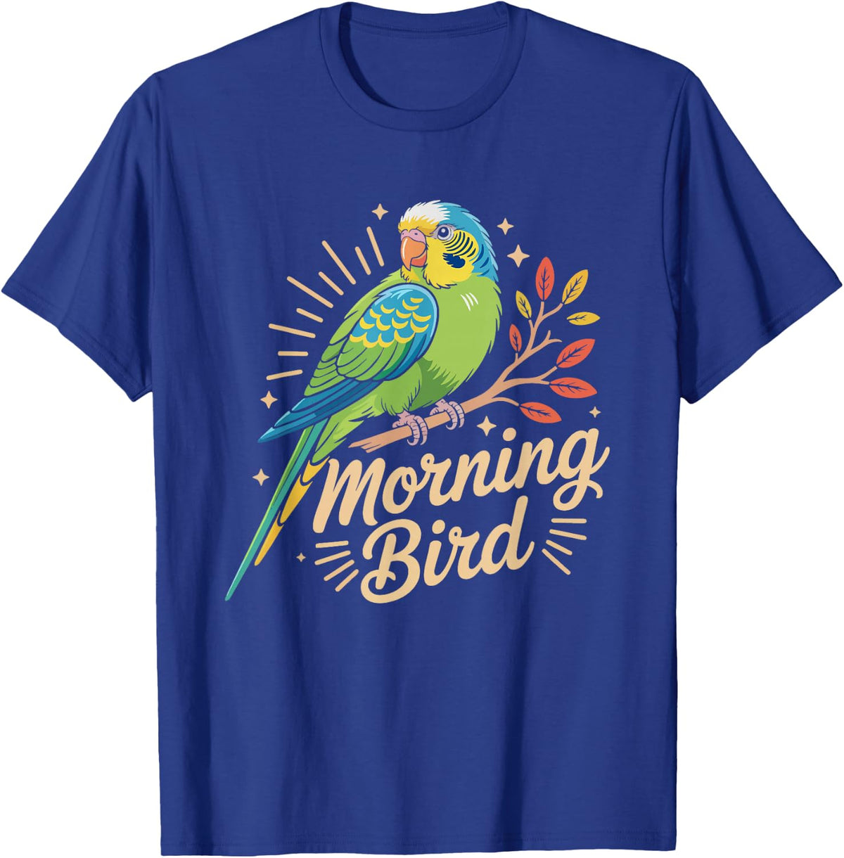 Parakeet Coffee Cup Morning Bird Lover Funny Cute Budgie T-Shirt - Royal Blue