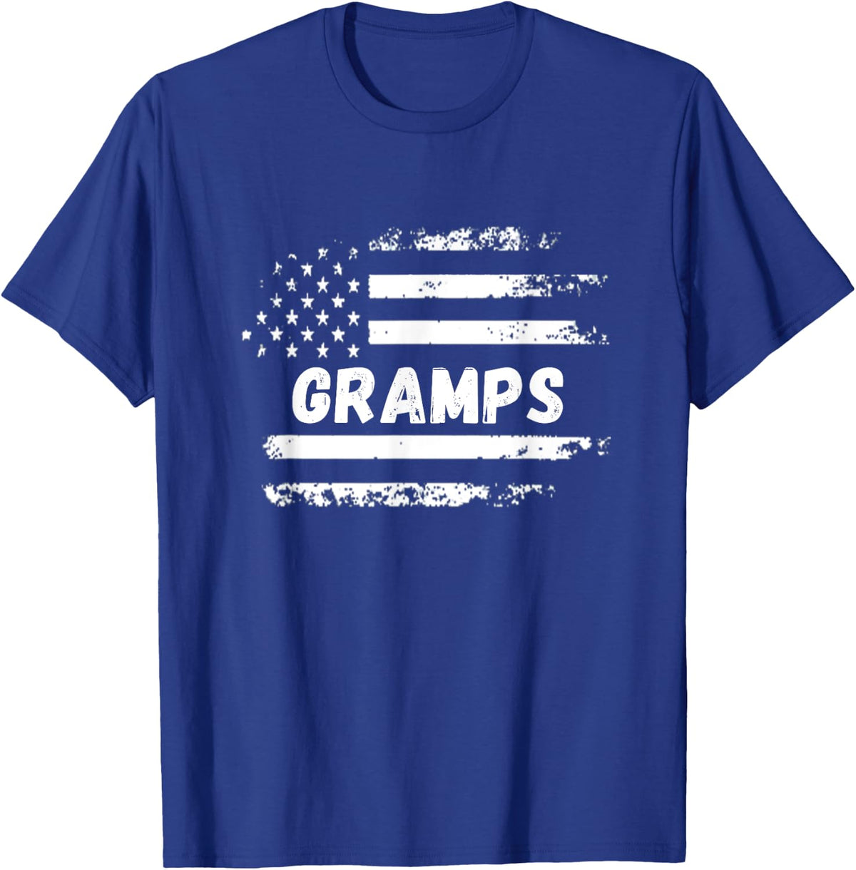 Patritoic Retro Distressed American Flag GRAMPS T-Shirt - Royal Blue