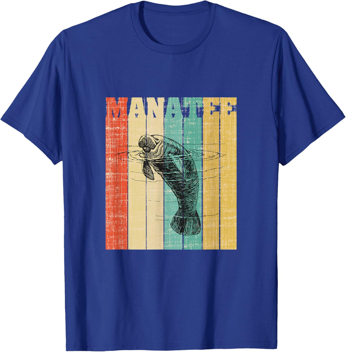 Cute Sea Cow Tees - Manatee Lovers Vintage Design T-Shirt - Royal Blue