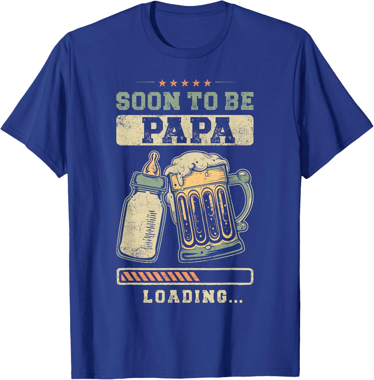 Soon Daddy Loading Baby Announcement To Be Dad T-Shirt - Royal Blue