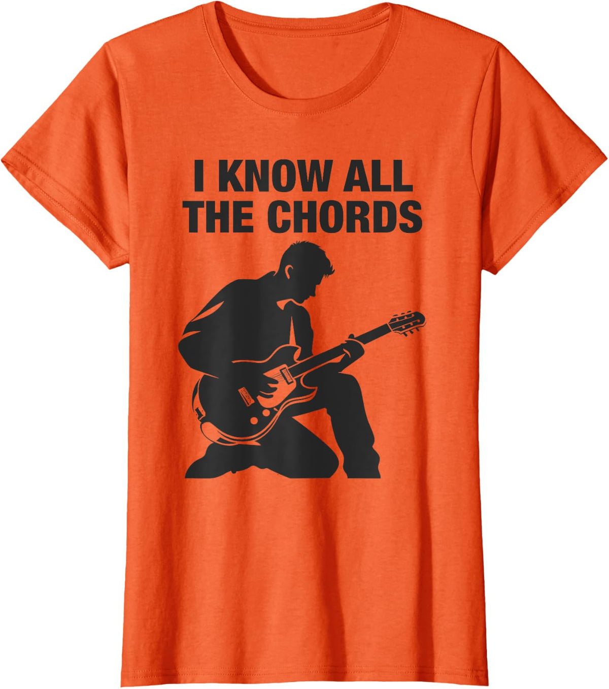 Guitar Player Musician High School College Rock And Roll T-Shirt - Orange