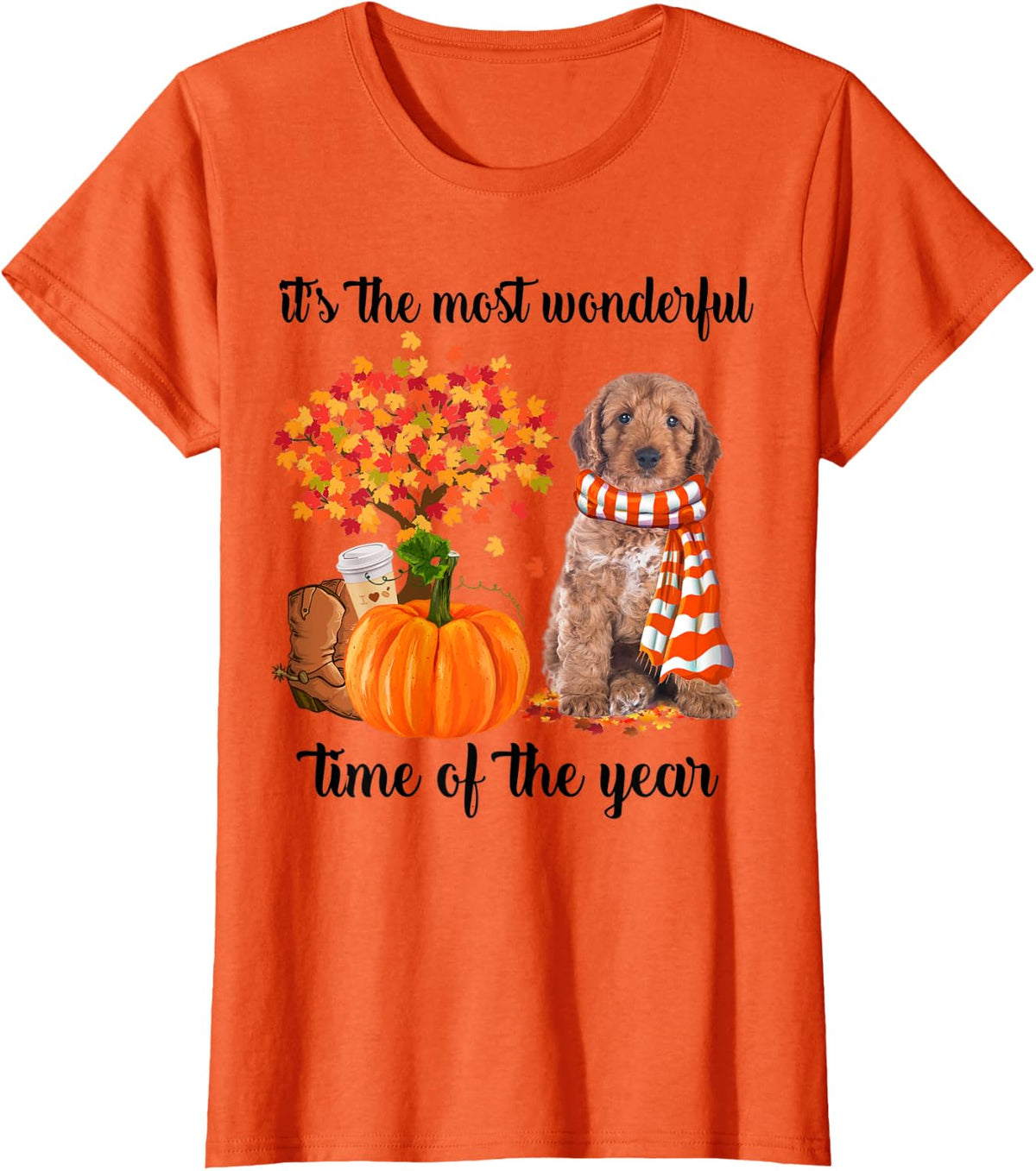 It's The Most Wonderful Time Of The Year Cockapoo Fall T-Shirt - Orange