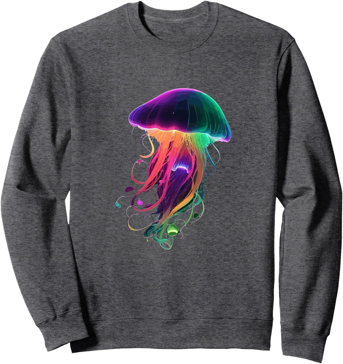 Luminous Jellyfish Sweatshirt - Adult Unisex Dark Heather Grey