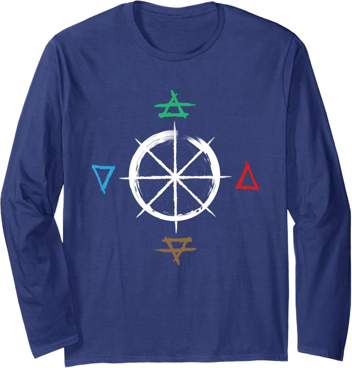 Philosopher Stones Symbols Alchemist Long Sleeve T-Shirt - Adult Unisex Navy Blue