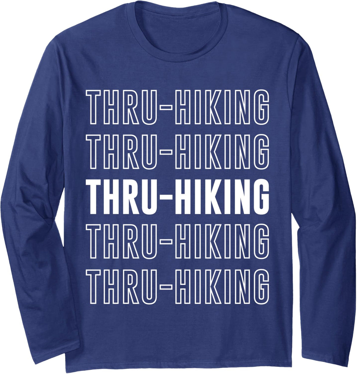 Thru-hiking Long Sleeve T-Shirt - Adult Unisex Navy Blue