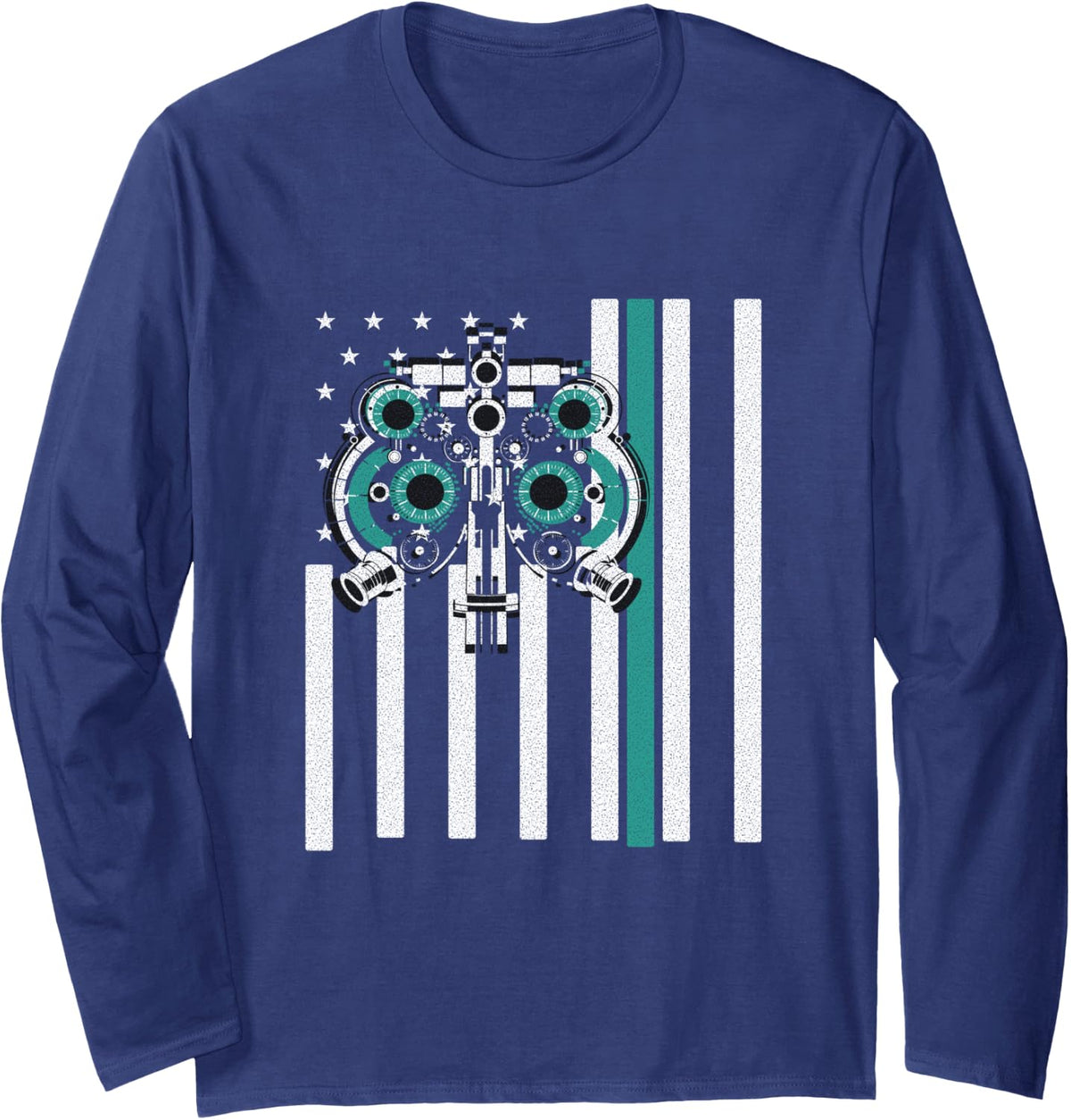 Optometrist - Squint Less Blink More - Eye Doctor Long Sleeve T-Shirt - Adult Unisex Navy Blue