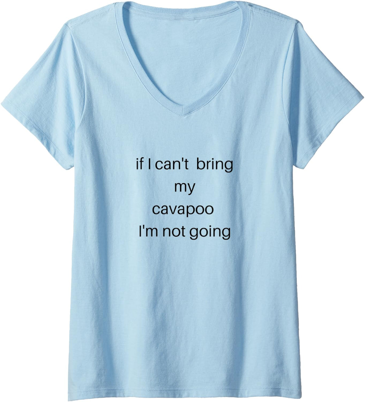 Womens I LOVE MY CAVAPOO V-Neck T-Shirt - Baby Blue
