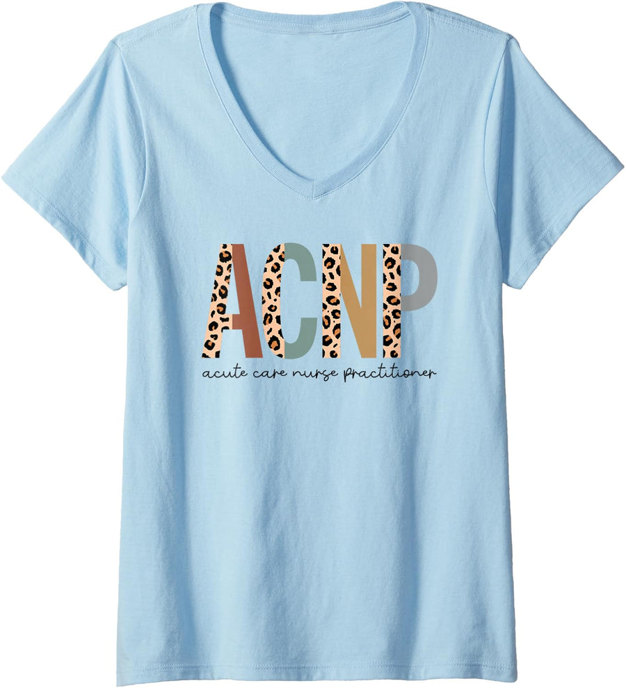 Women's ACNP Acute Care Nurse Practitioner Week Appreciation V-Neck T-Shirt - Baby Blue