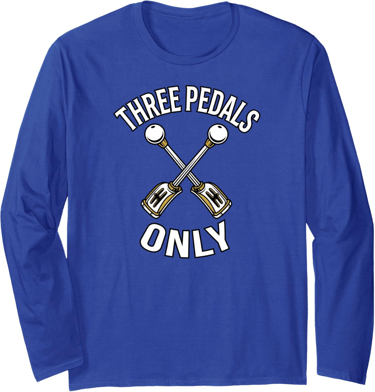 Manual Transmission Stick Shift Three Pedals Only Long Sleeve T-Shirt - Adult Unisex Royal Blue