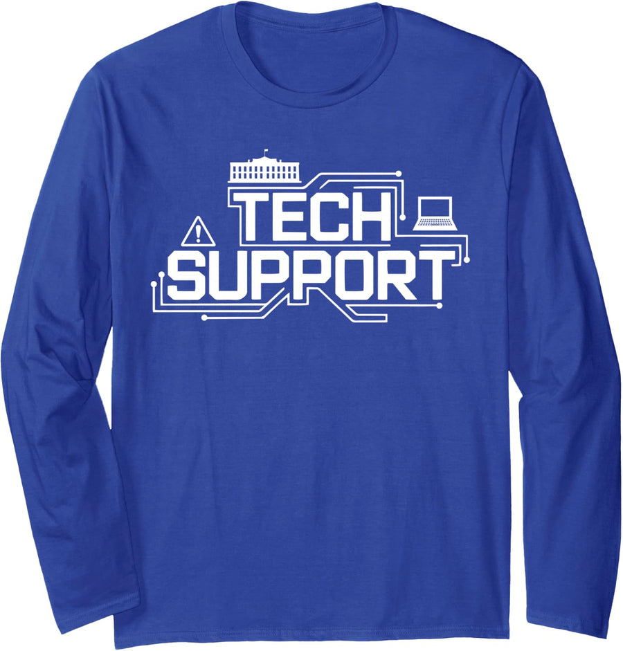 Tech Support Long Sleeve T-Shirt - Adult Unisex Royal Blue