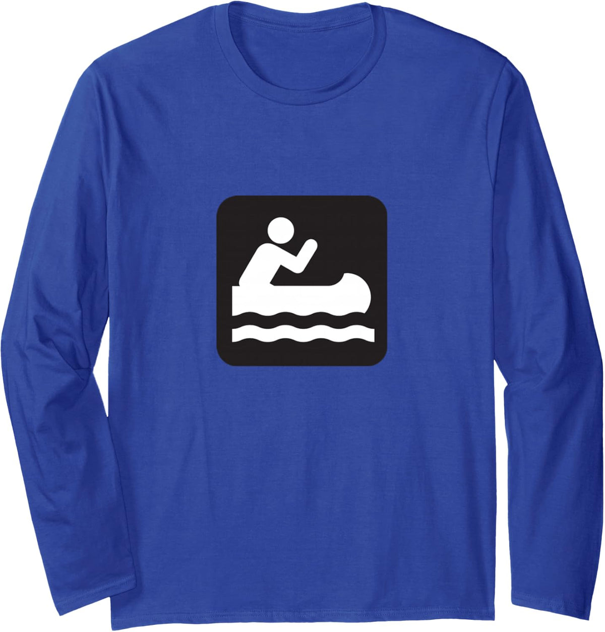 Outdoors Water Sports Canoe Canoeist Long Sleeve T-Shirt - Adult Unisex Royal Blue