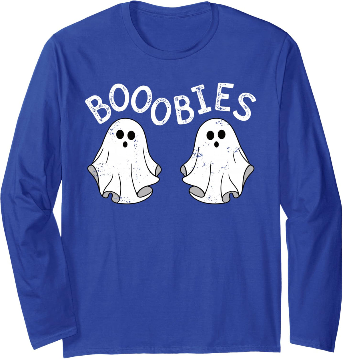 Boob Ghosts Booobie Halloween Bra Breast Funny Costume Long Sleeve T-Shirt - Adult Unisex Royal Blue