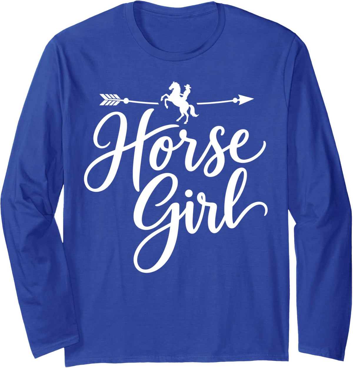 Horse Girl Cowgirl Horseback Riding Lover Long Sleeve T-Shirt - Adult Unisex Royal Blue