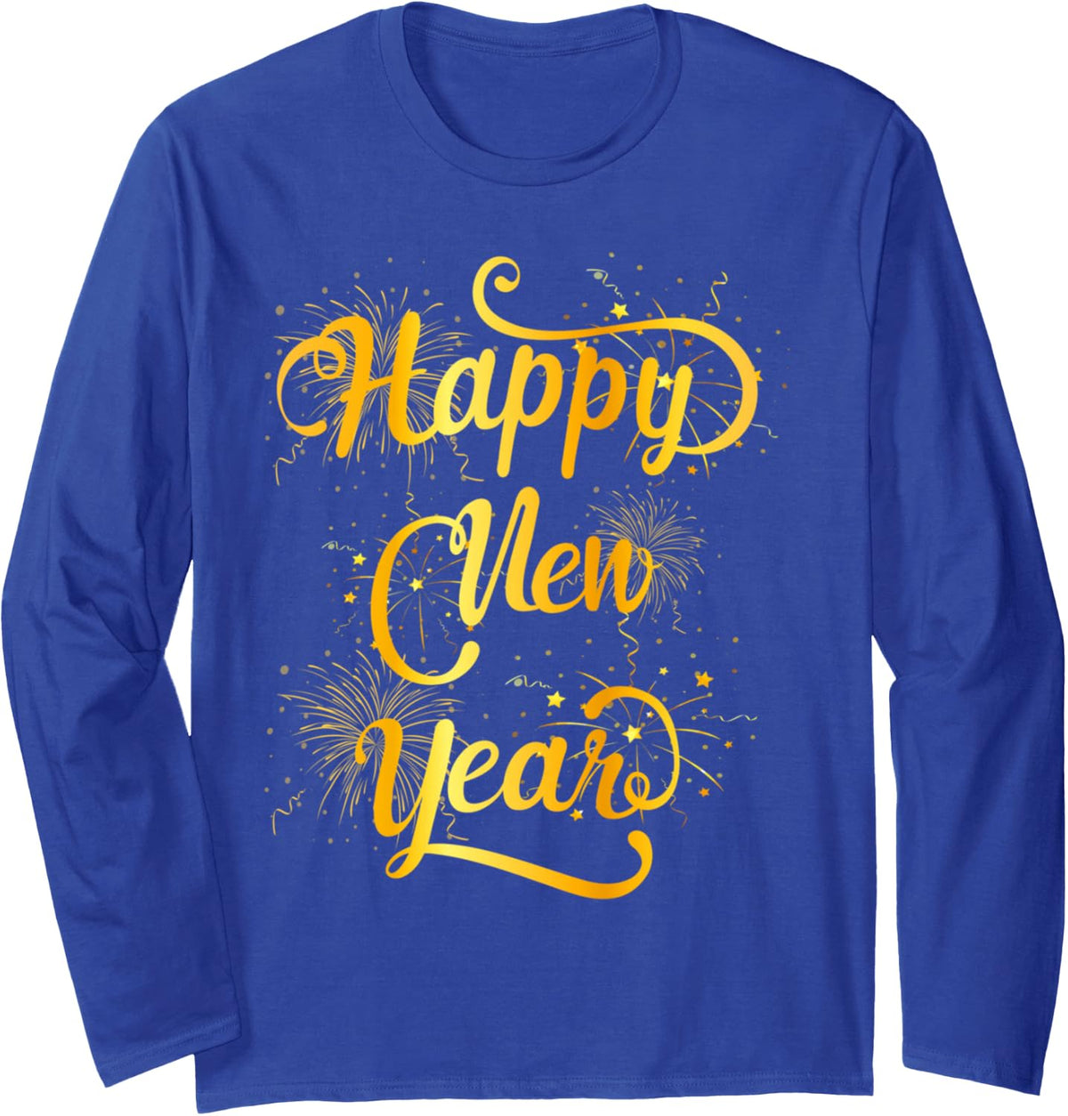 Happy New Year 2027 New Years Eve Party Countdown Fireworks Long Sleeve T-Shirt - Adult Unisex Royal Blue