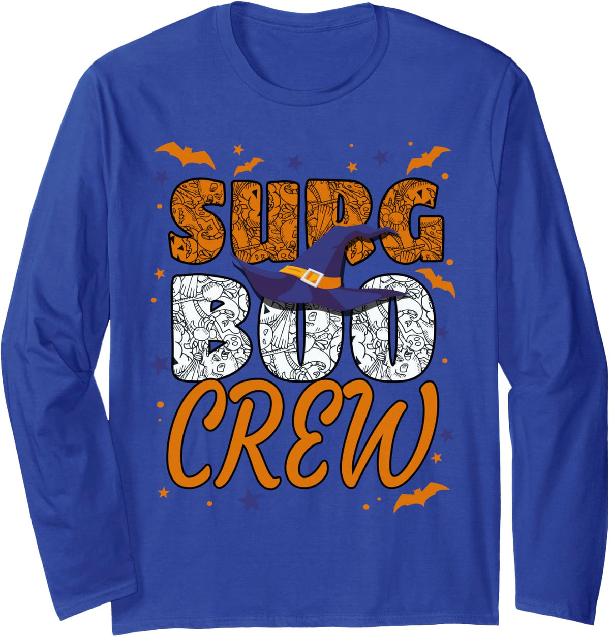 Surg Boo Crew Halloween Surgical Tech Matching Long Sleeve T-Shirt - Adult Unisex Royal Blue