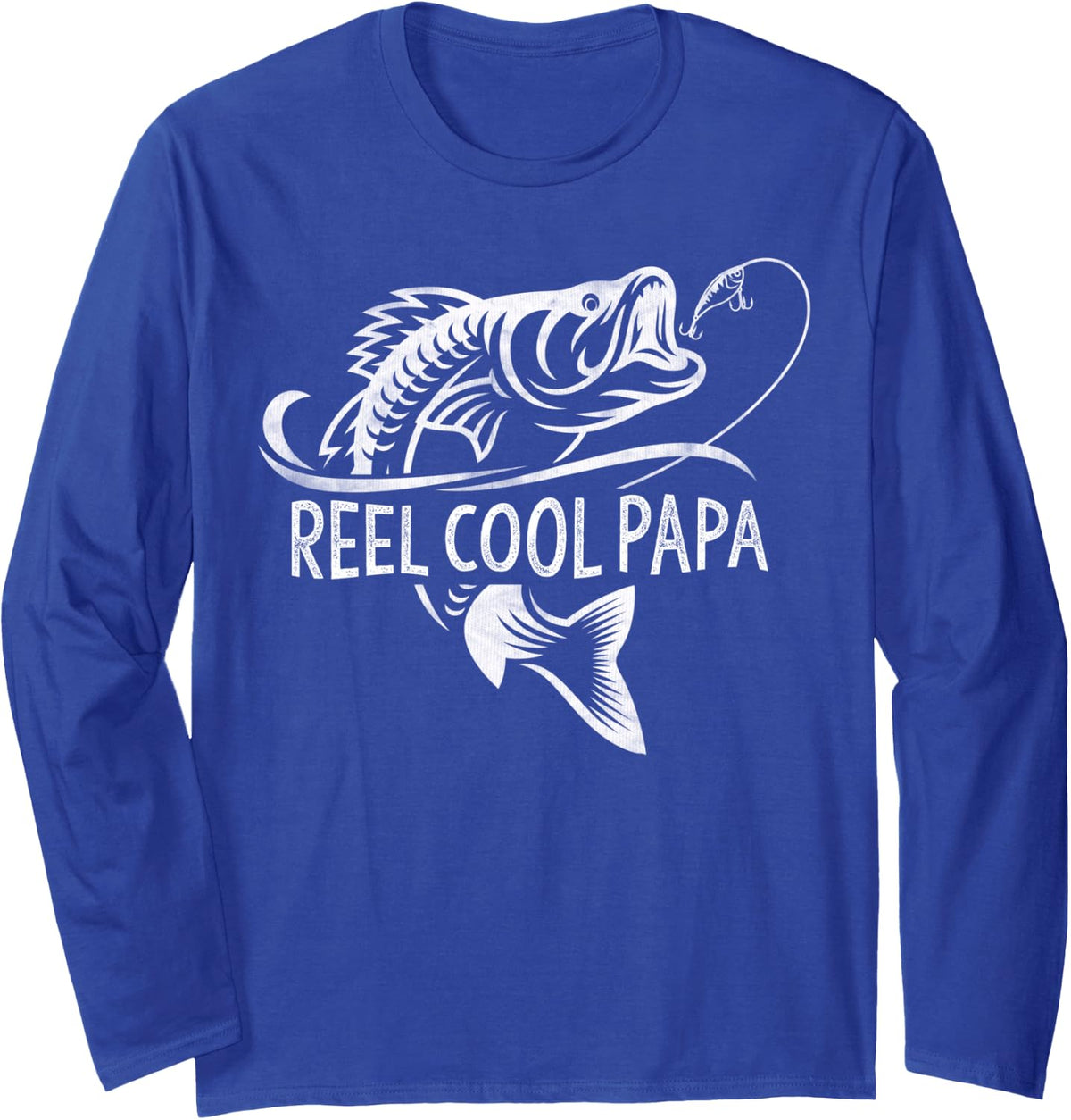 Reel Cool Papa Fishing Dad Gifts Father's Day Fisherman Fish Long Sleeve T-Shirt - Adult Unisex Royal Blue