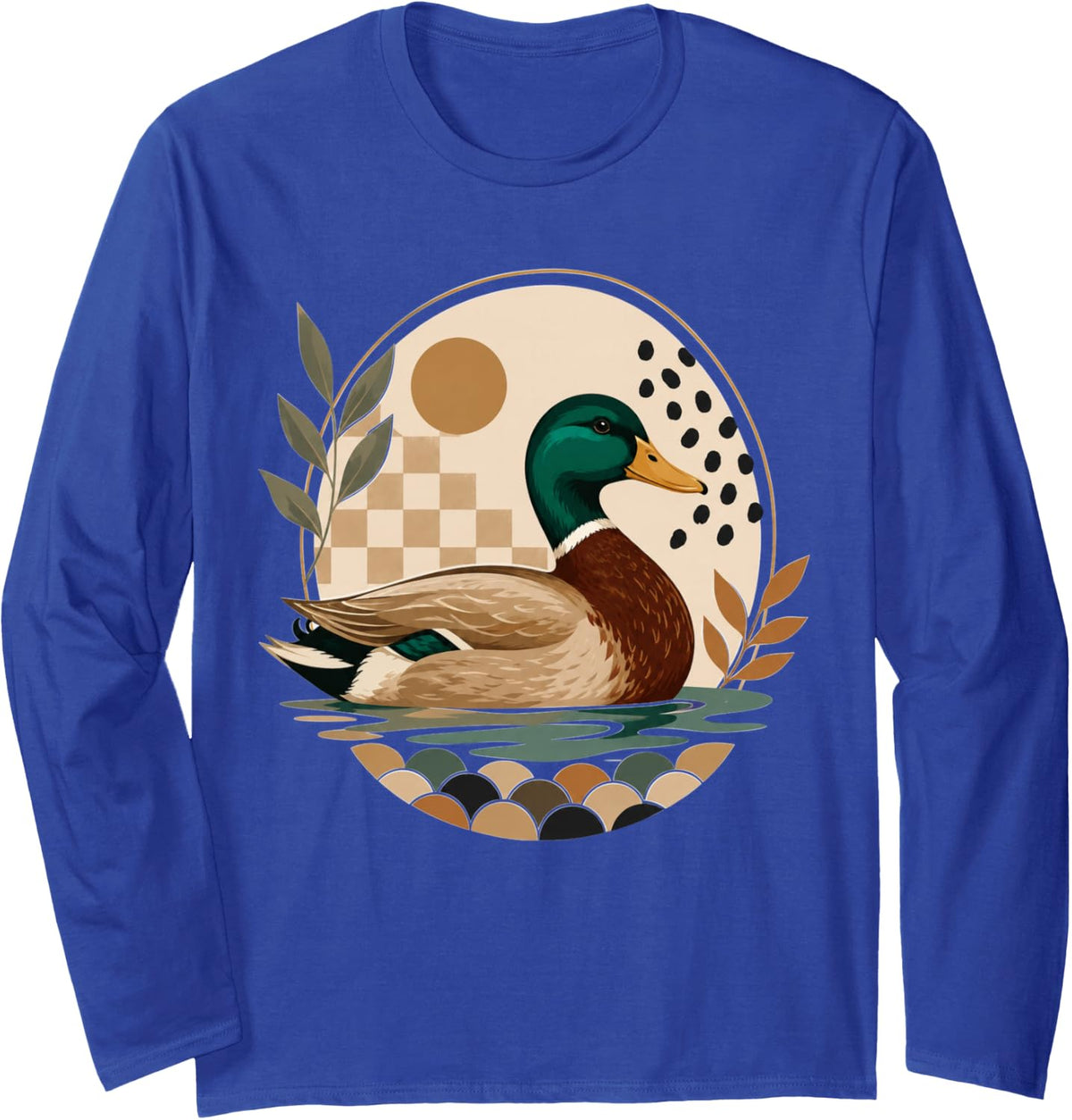 Mallard Duck Nature Birdwatching Waterfowl Long Sleeve T-Shirt - Adult Unisex Royal Blue
