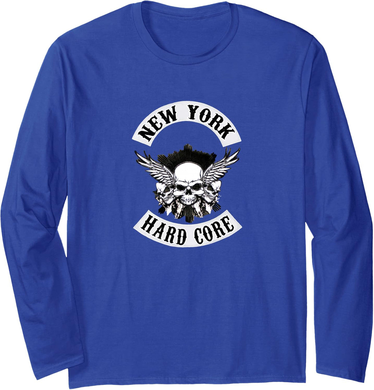New York Hard Core NYHC USA Straight Edge Rocker Outfit Long Sleeve T-Shirt - Adult Unisex Royal Blue
