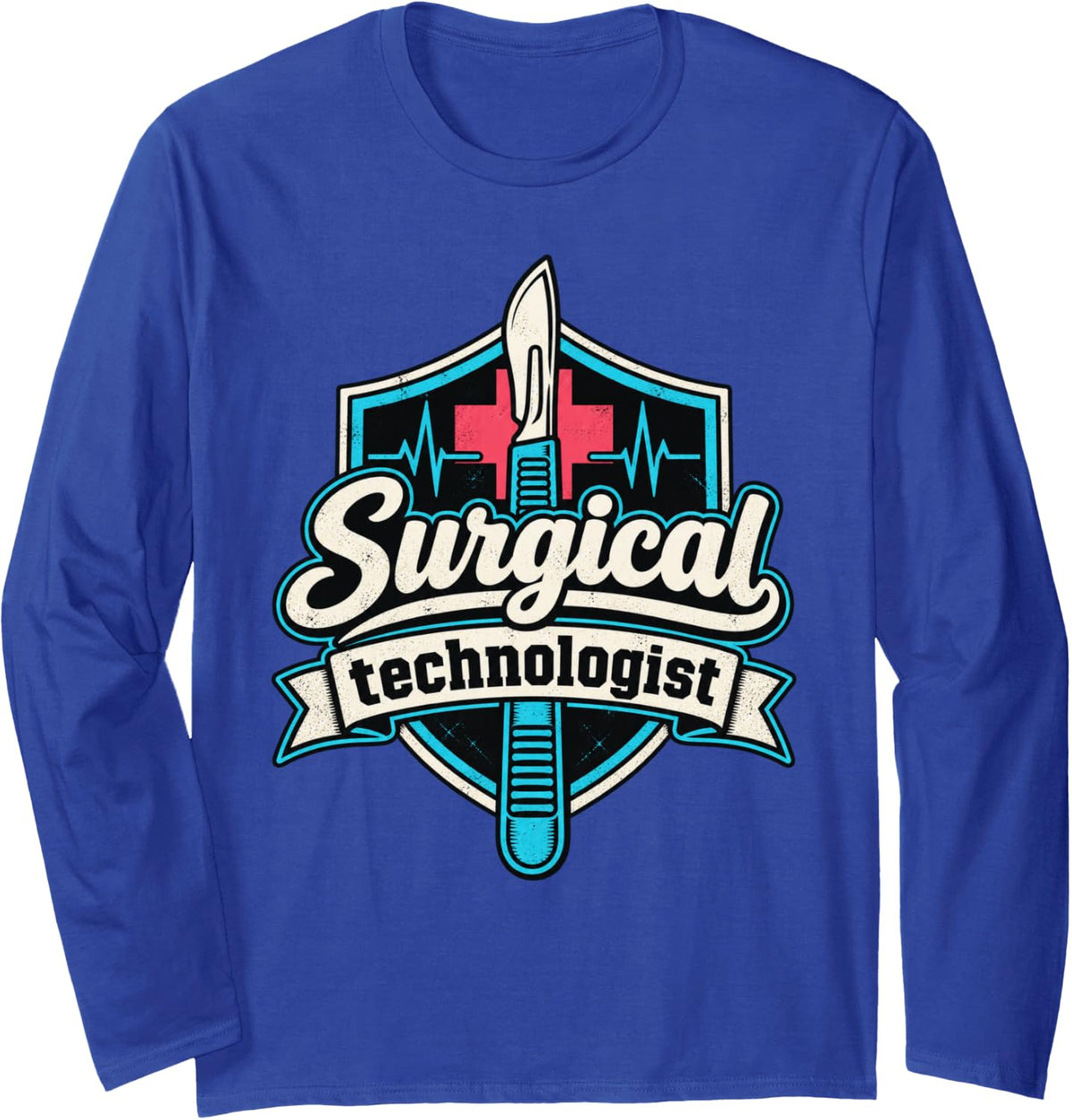 Surgical Technologist Scrub Tech Long Sleeve T-Shirt - Adult Unisex Royal Blue