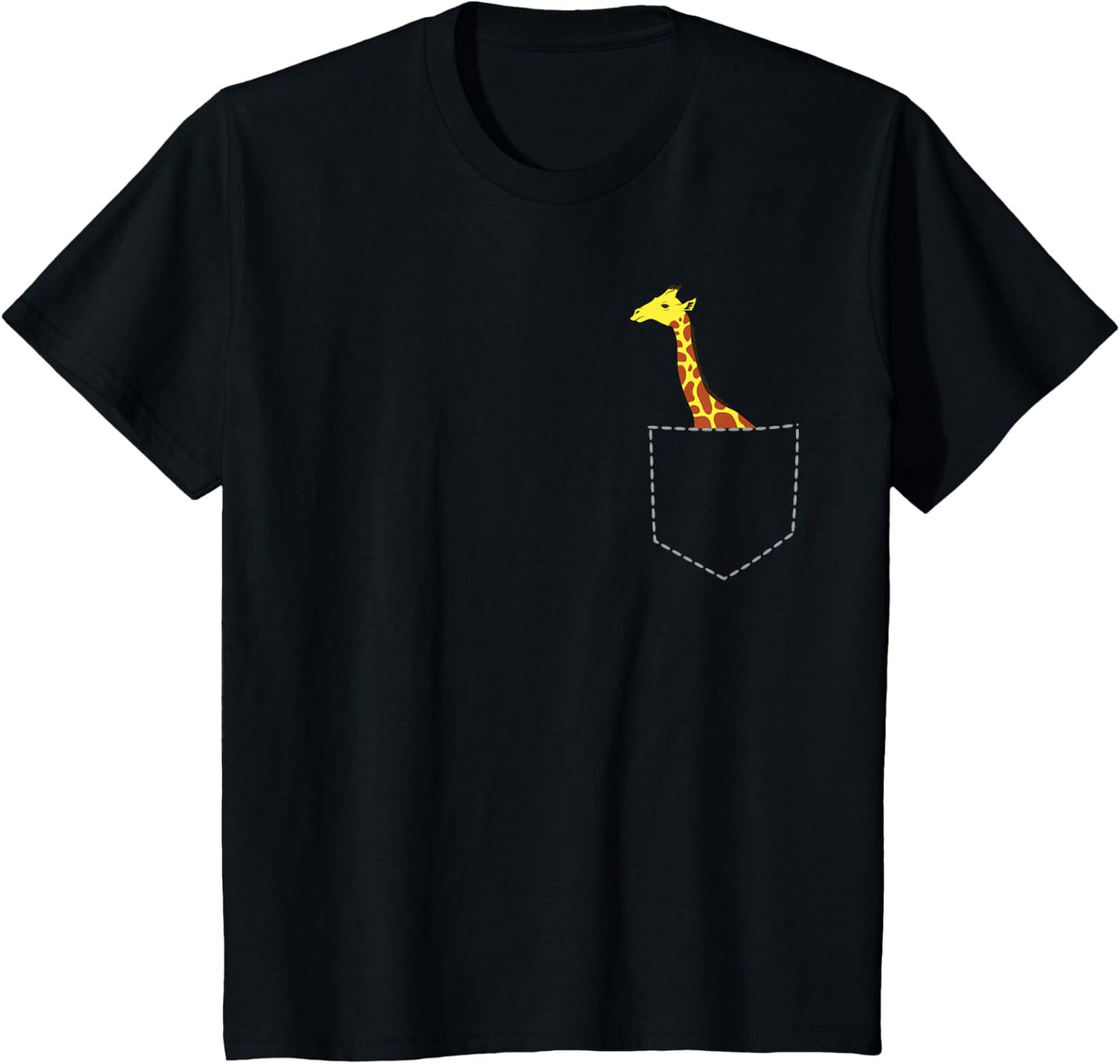 Giraffe In Pocket Cool Tall Giraffe Tall Animal Giraffe T-Shirt - Black