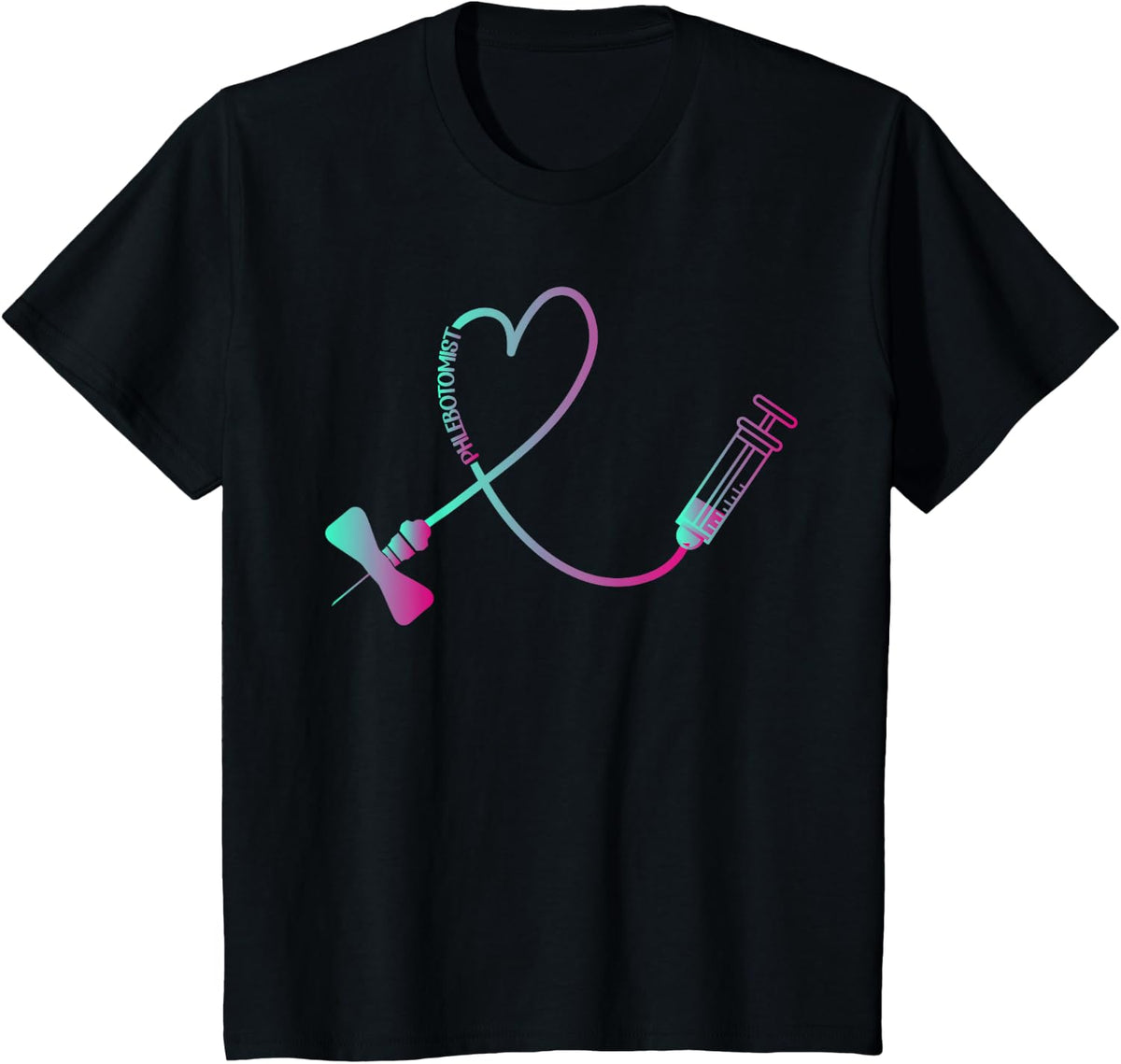 TIE DYE Phlebotomist Phlebotomy Technician Nurse Clinical T-Shirt - Black