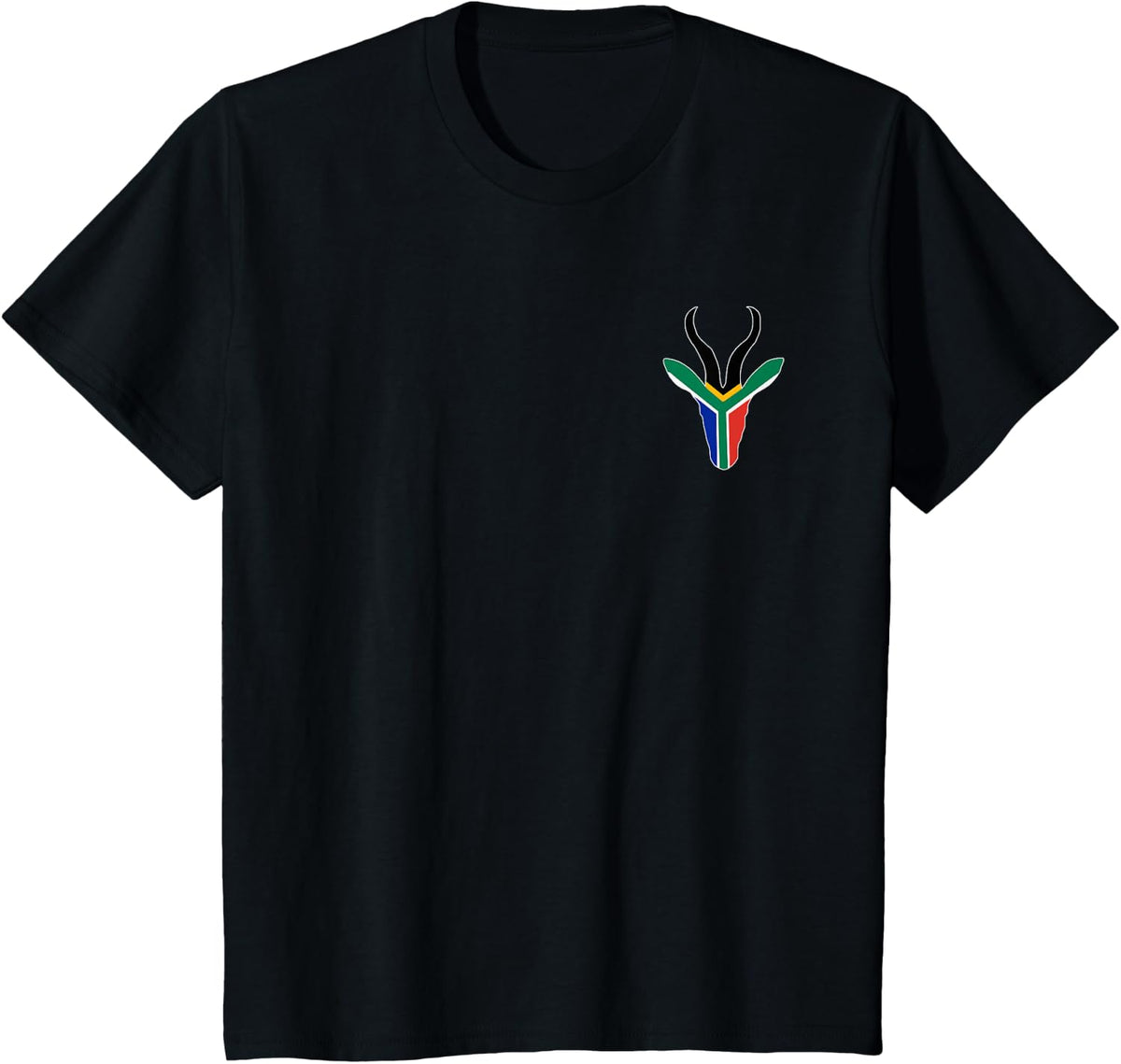 South African Bokke Rugby South Africa Flag Colors T-Shirt - Black