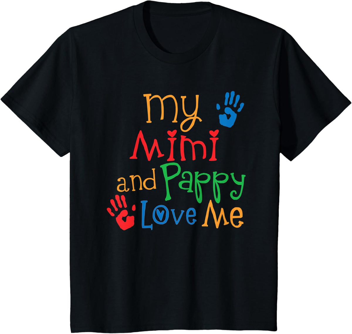 Kids Mimi and Pappy Love Me Grandchild T-Shirt - Black