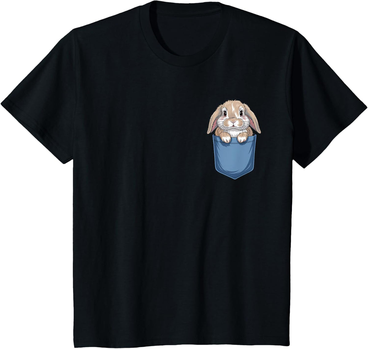 Cute Pocket Rabbit Lovers Bunny Mom T-Shirt - Black
