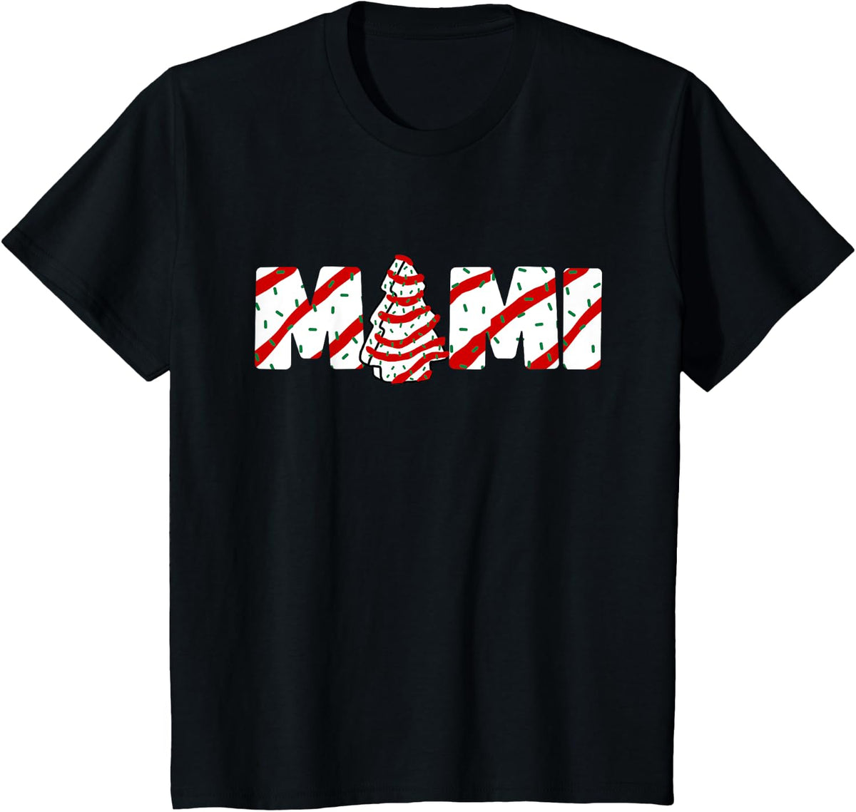 Christmas Tree Cake Matching Family Party Pajama Mimi T-Shirt - Black