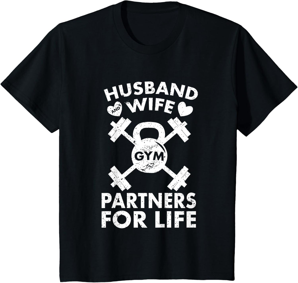 Gym Fitness Couple Tee: Funny Lifting Shirts for Partners T-Shirt - Black