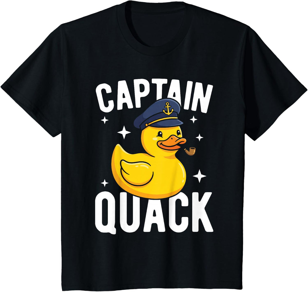 Captain Quack Funny Cruise Rubber Duck T-Shirt - Black