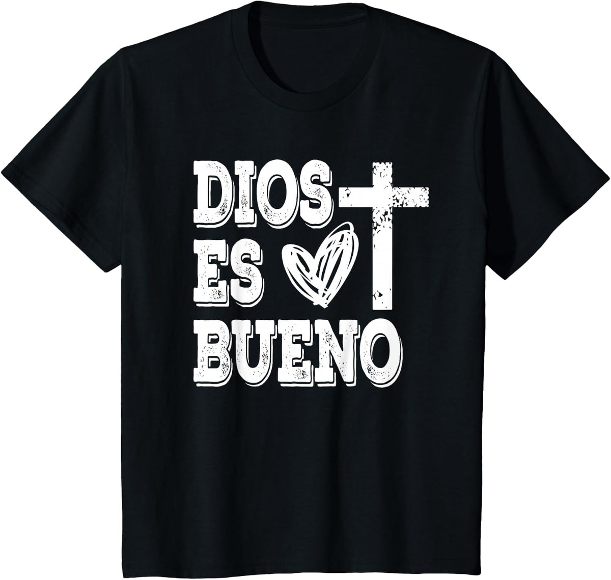 Dios es Bueno - God is Good - Christian Spanish Quote T-Shirt - Black