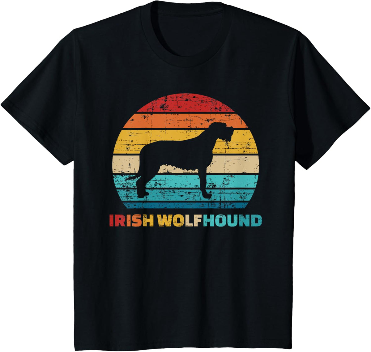 Irish Wolfhound vintage retro T-Shirt - Black