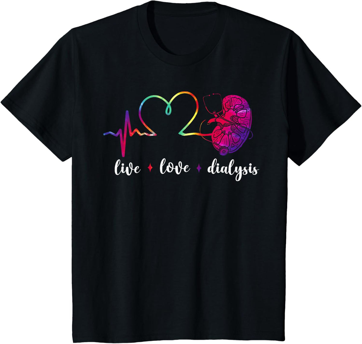 Dialysis Nurse Tech Technician T-Shirt Live Love Dialysis Tees for Women Men - Black