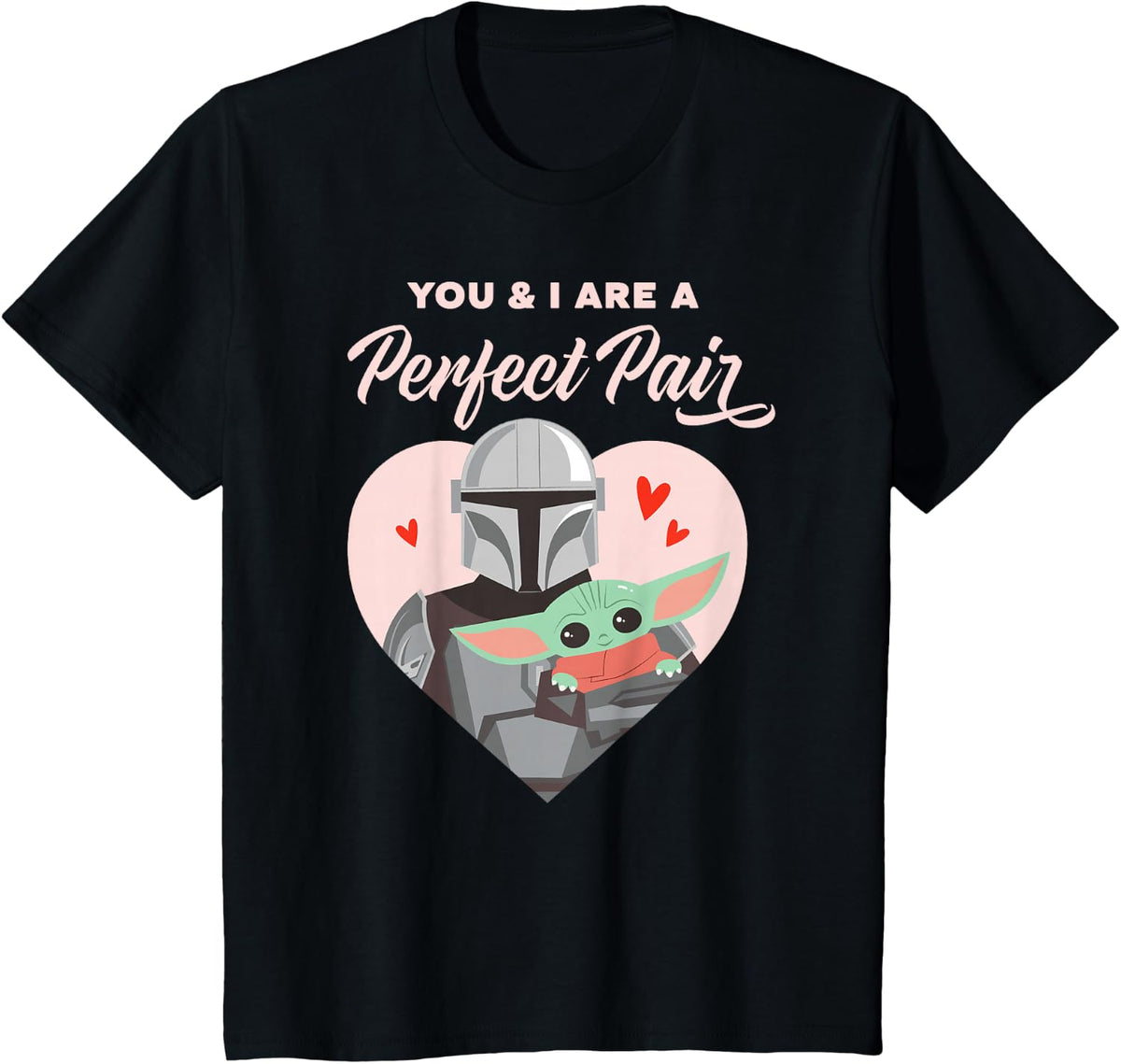 Star Wars The Mandalorian Valentine's Day Perfect Pair T-Shirt - Black