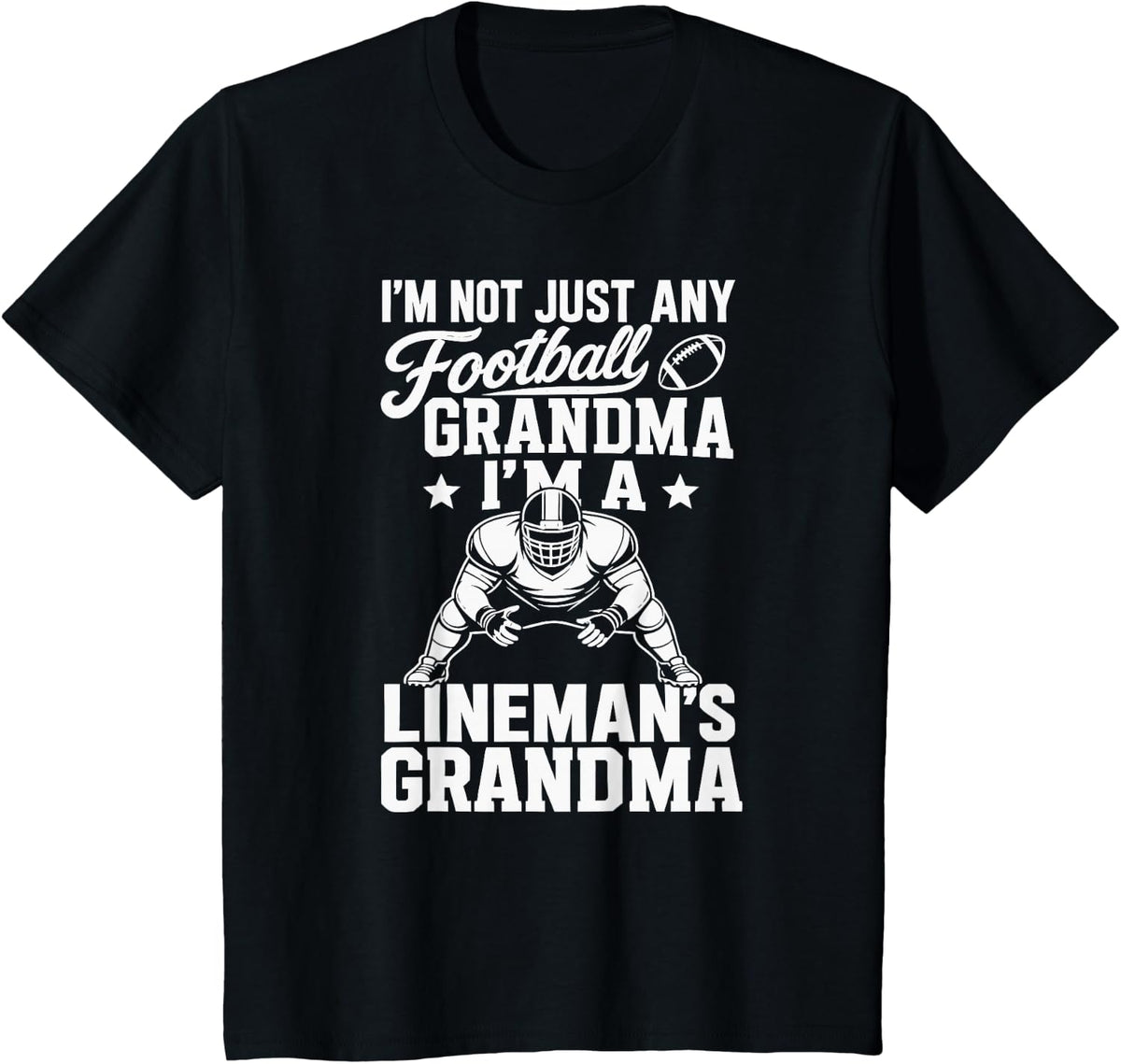 Football Lineman Grandma T-Shirt - Black