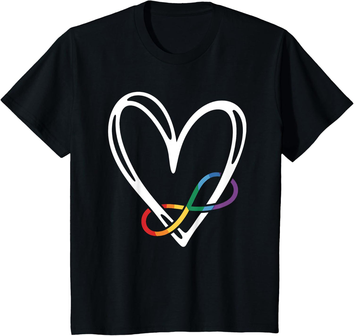 Infinity Heart Autism Awareness Love Needs No Words T-Shirt - Black
