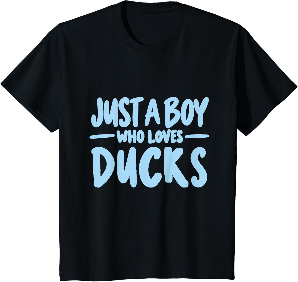Just a Boy Who Loves Ducks Cute Duck Lover T-Shirt - Black