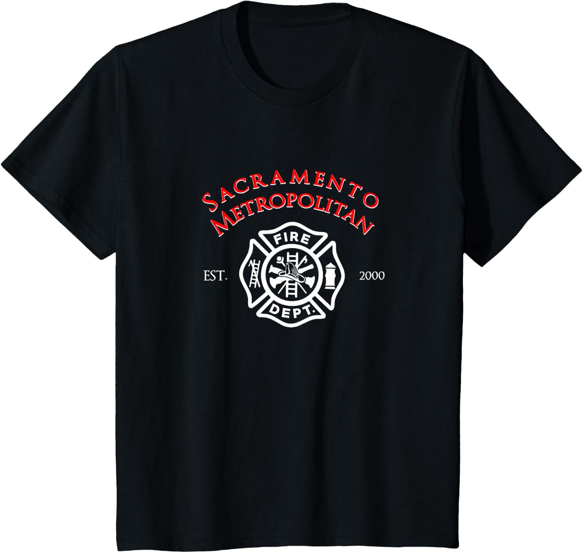 Sacramento Metropolitan Fire Division Firefighter T-Shirt T-Shirt - Black