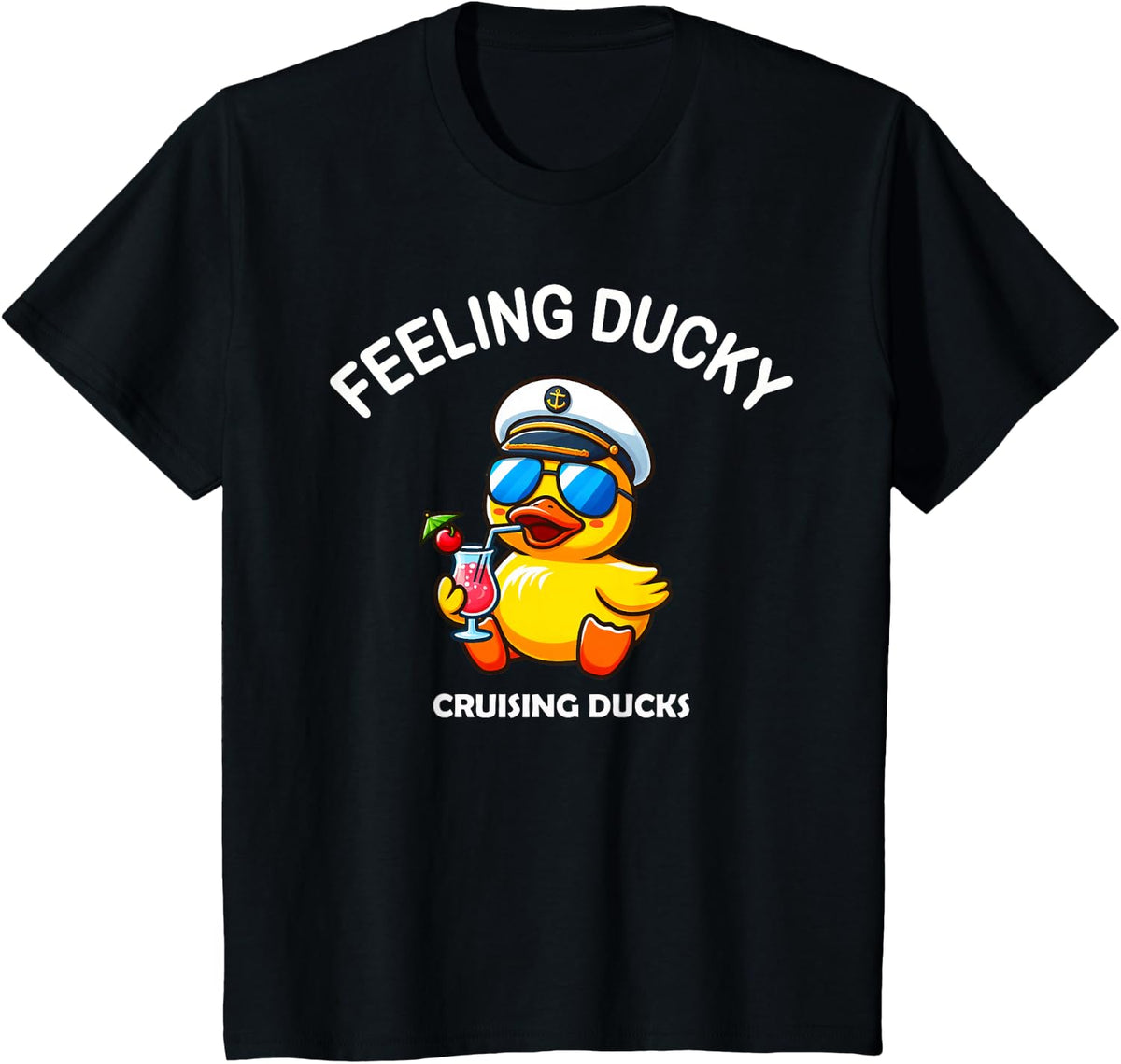 Feeling Ducky Cruise Ship Cruising Ducks Rubber Duck Hunter T-Shirt - Black