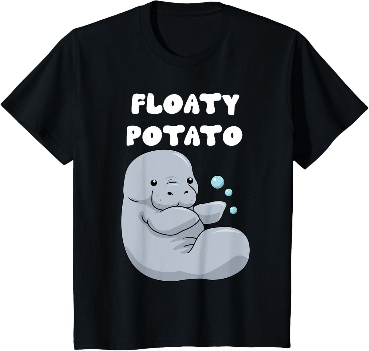Manatee Shirt Women Men Save The Manatees Floaty Potato T-Shirt - Black