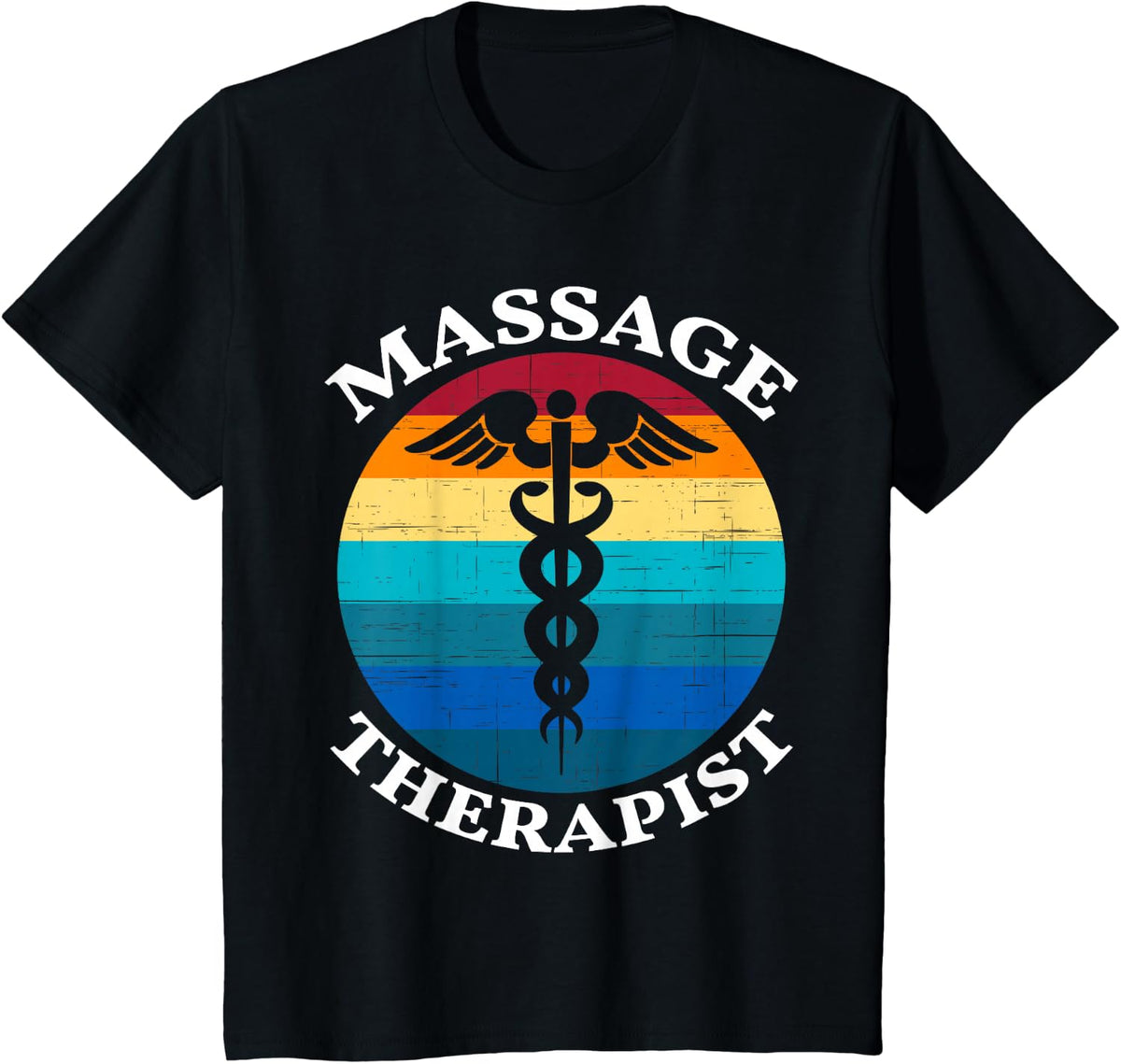 Massage Therapist Vintage - Massage Therapy Tee - Therapist T-Shirt - Black