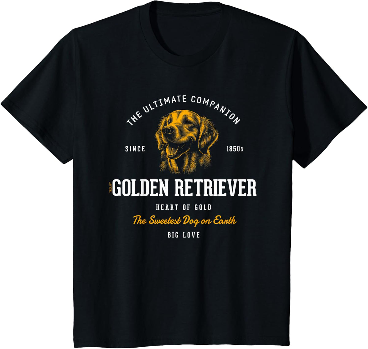 Vintage Styled Retro Golden Retriever T-Shirt - Black