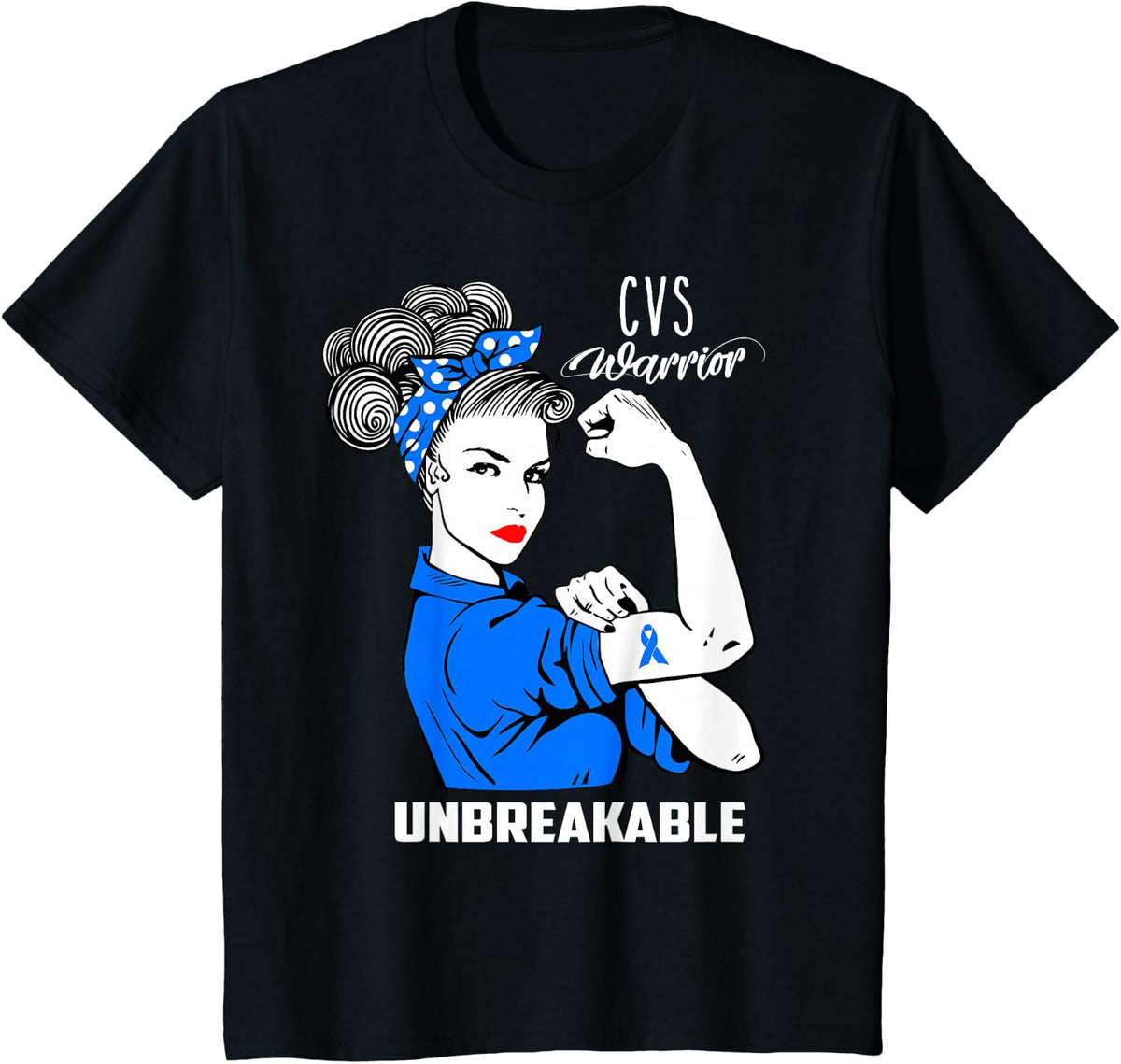 CVS Awareness T-Shirt Unbreakabe Warrior Gift Shirt T-Shirt - Black