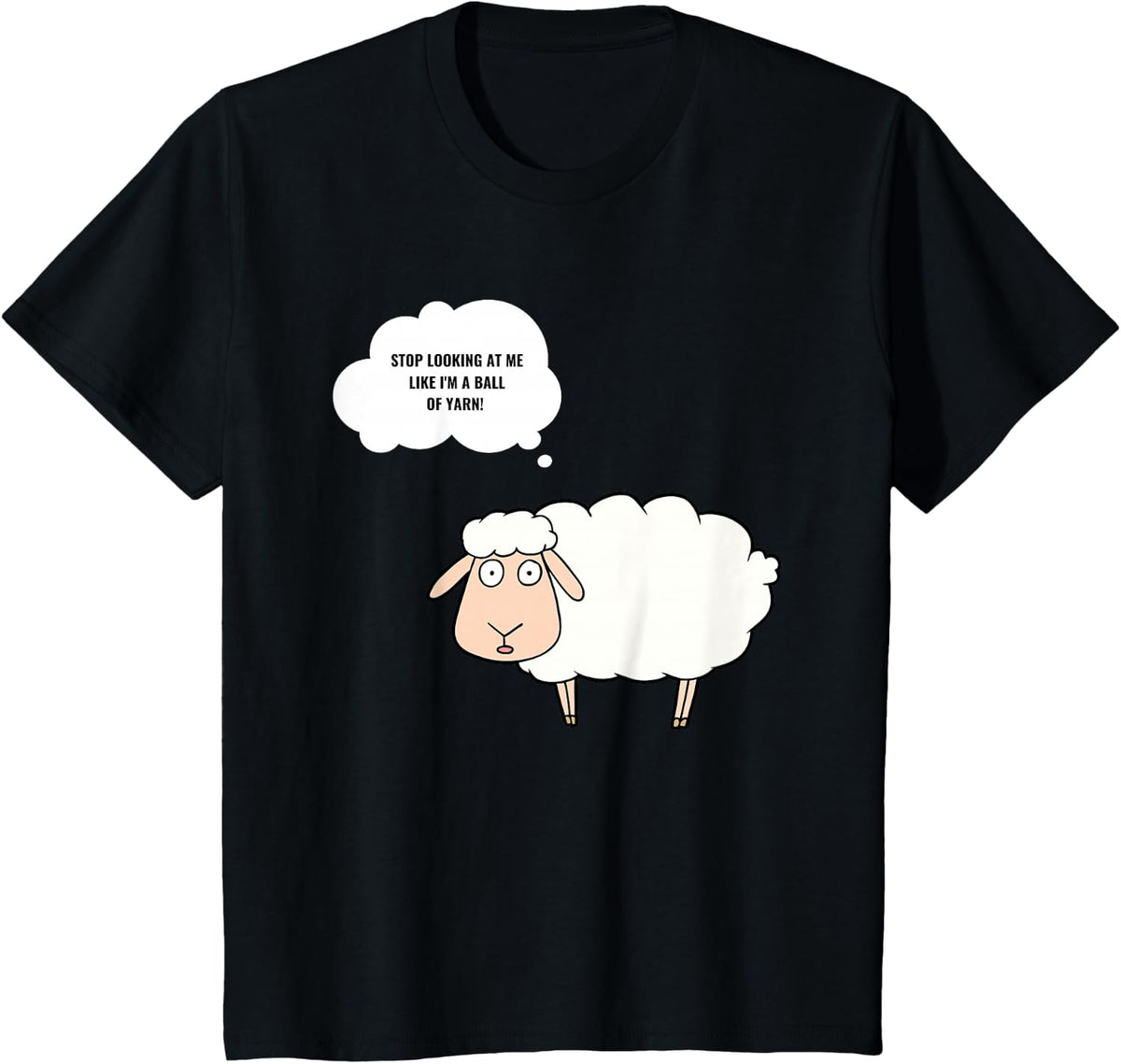 Knitting Crochet Funny Sheep Graphic Yarn Ball Knitter Hobby T-Shirt - Black